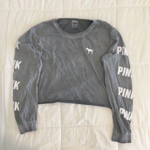 PINK Gray Crop Top